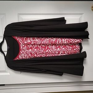 Ruffle Print 3/4 Sleeve Top